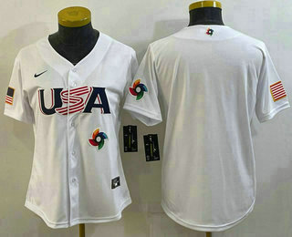 Women's USA Baseball Blank 2023 White World Baseball Classic Stitched Jersey,We sell and wholesale Women's USA Baseball Blank 2023 White World Baseball Classic Stitched Jersey on line form chian!